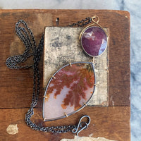 Ruby and Dendritic Agate Necklace